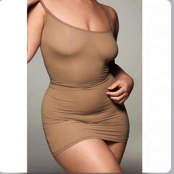 Skims soft lounge slip dress in Gold - Picture 2 of 4